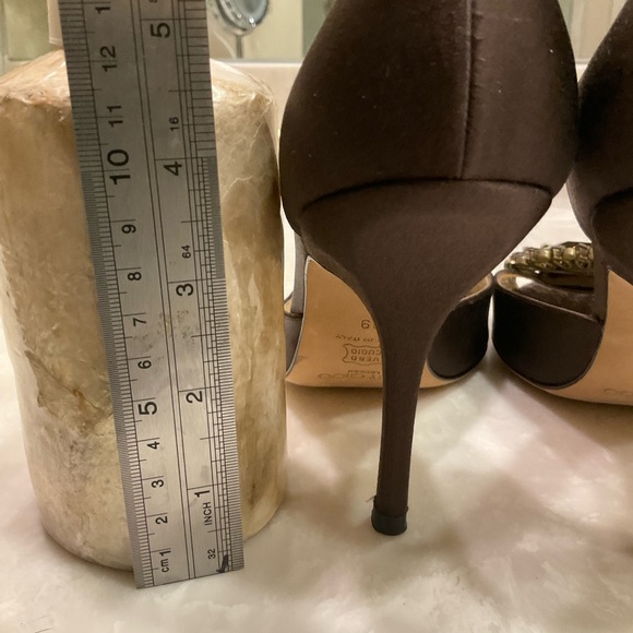 Jimmy Choo Bejeweled Brown Satin Pumps, Vintage, Excellent Condition, Sz 8.5/39 - Picture 16 of 16